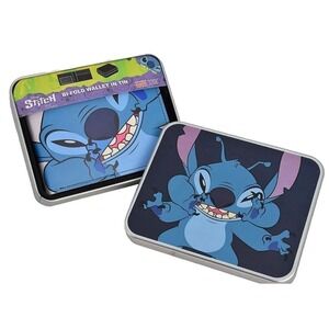 Disney's Stitch Bifold Wallet in a Decorative Tin Case, Multi